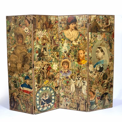 Lot 50 - 20th Century four folding screen or room...