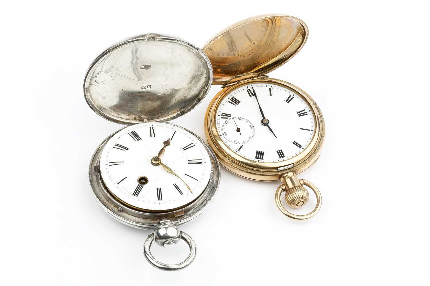 Silver hunter pocket online watch