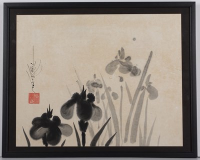 Lot 210 - Takumasa Ono (b.1959) 'Camellia', ink on paper,...