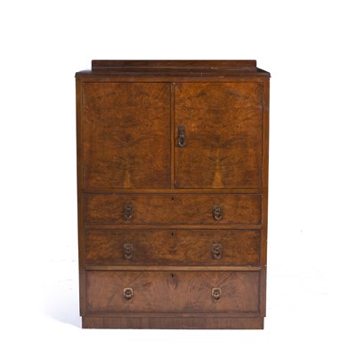 Lot 69 - Heals walnut veneered cupboard, two doors over...