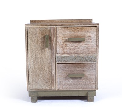 Lot 78 - In the manner of Heals limed oak cupboard with...