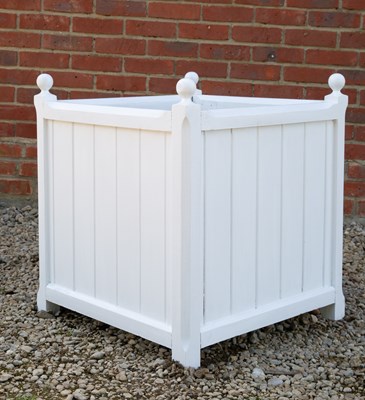 Lot 865 - A white painted wooden garden planter with...