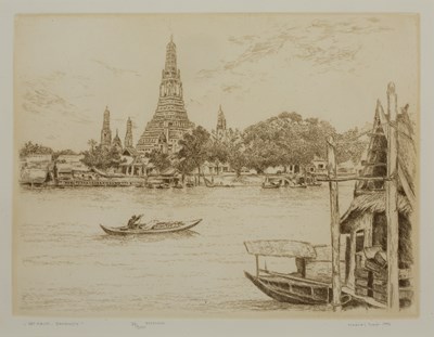 Lot 224 - M Deja (Contemporary) 'Vat Arun, Bangkok'...