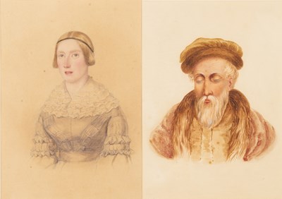 Lot 509 - A pair of mid 19th century watercolour...