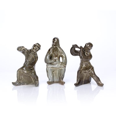 Lot 368 - Set of three musicians Studio pottery band,...