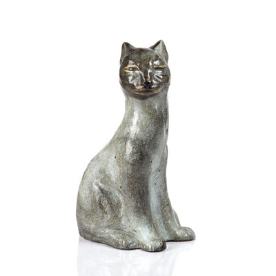 Lot 369 - Studio pottery model of a cat, unsigned,...