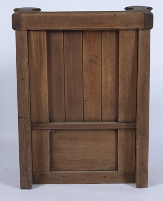 Lot 81 - Church readers pew oak, single-seat pew in...