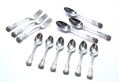 Lot 509 - Matched set of silver flatware Kings pattern,...