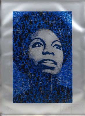 Lot 153 - K-Guy (b.1968) Nina Simone, 2014 3/12, signed...