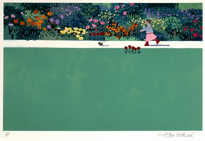 Lot 255 - Sasha Harding (b.1949) 'Dog walk in the park'...