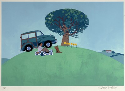 Lot 256 - Sasha Harding (b.1949) 'Picnic on the hill'...