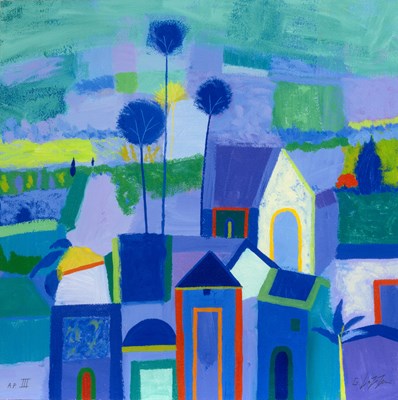 Lot 259 - Giuliana Lazzerini (b.1950) 'Blue hills III'...