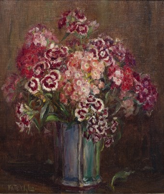 Lot 262 - Kate Wylie (1877-1941) 'Sweet William' oil on...