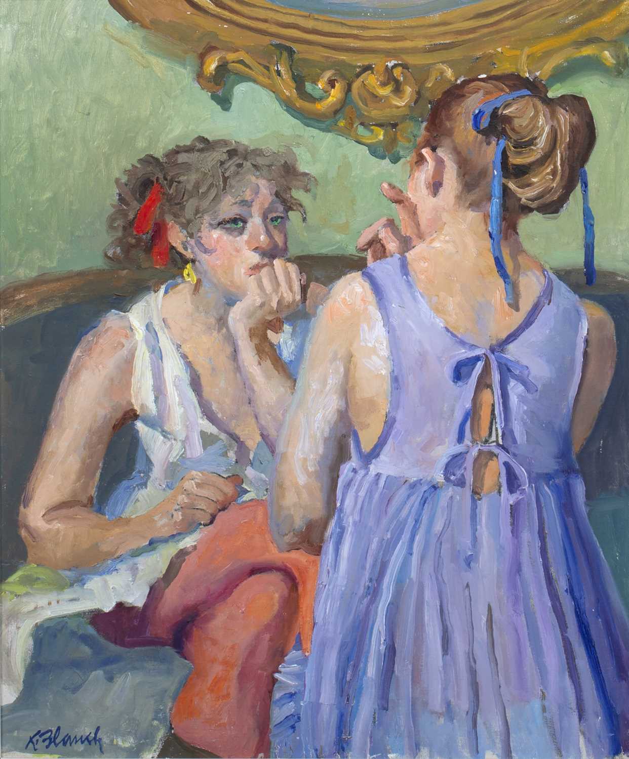 Lot 263 - Xavier Blanch (1918-1999) 'Portrait of ladies...