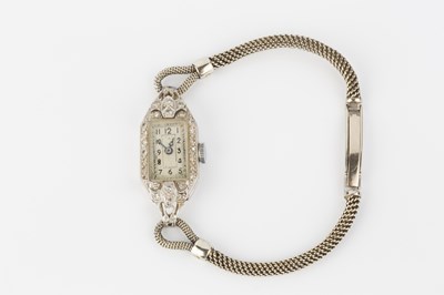 Lot 299 - A diamond set cocktail watch, the rectangular...