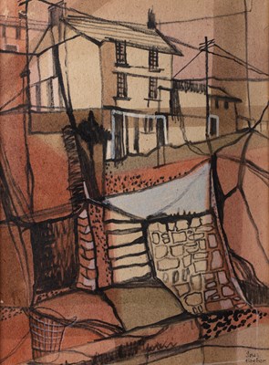 Lot 305 - Inez Hoyton (1903-1983) Cornish Village signed...