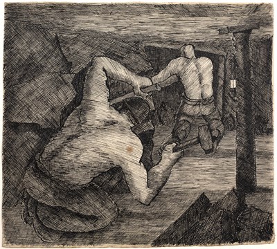 Lot 1 - George Bissill (1896-1973) Two Miners pen &...