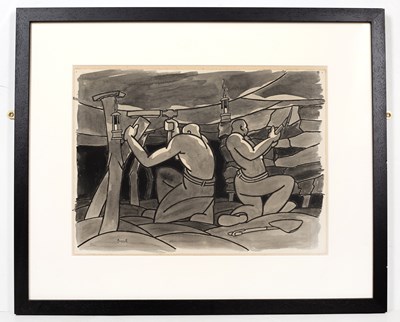 Lot 15 - George Bissill (1896-1973) Timbering signed...