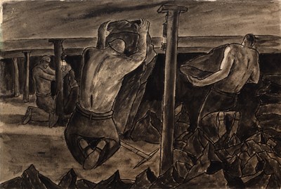 Lot 17 - George Bissill (1896-1973) Miners Hauling...