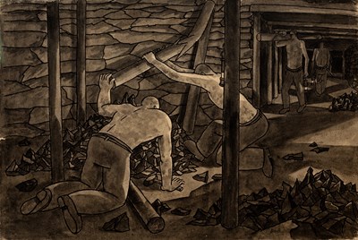 Lot 16 - George Bissill (1896-1973) Miners Repairing...