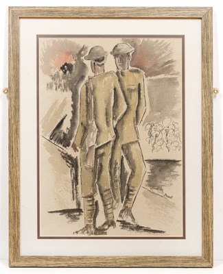 Lot 9 - George Bissill (1896-1973) Two Soldiers signed...