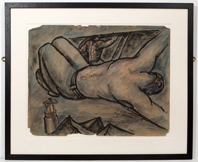 Lot 6 - George Bissill (1896-1973) Supine Miner signed...