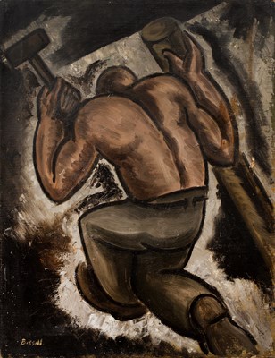 Lot 13 - George Bissill (1896-1973) Miner with Hammer...