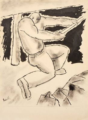 Lot 24 - George Bissill (1896-1973) Kneeling Miner...