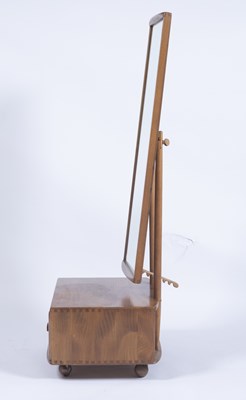 Lot 113 - Ercol 'Windsor' elm cheval mirror, 152cm high...