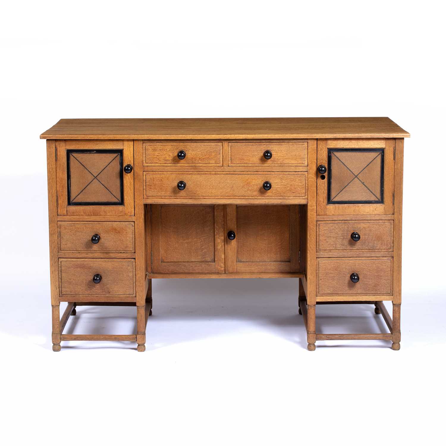 Lot 45 - Heals Cotswold oak and cedar desk, circa 1920,...