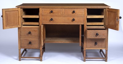 Lot 45 - Heals Cotswold oak and cedar desk, circa 1920,...