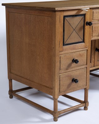 Lot 45 - Heals Cotswold oak and cedar desk, circa 1920,...