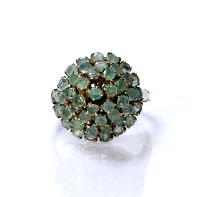 Lot 470 - Gem-set target cluster ring of tiered design,...