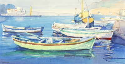 Lot 355 - Paul Millichip (b.1929) Boats in Harbour,...