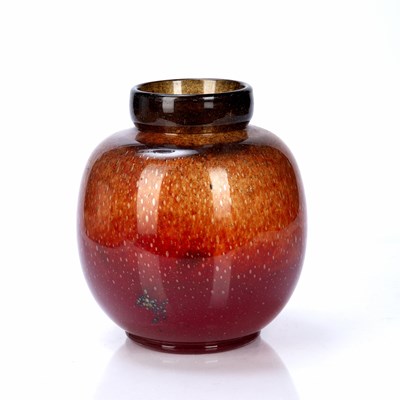 Lot 436 - Attributed to Monart Glass red bubble glass...