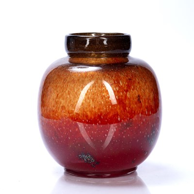 Lot 436 - Attributed to Monart Glass red bubble glass...