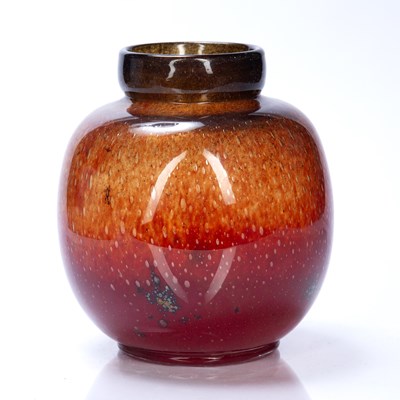 Lot 436 - Attributed to Monart Glass red bubble glass...