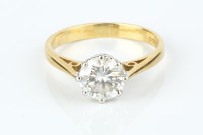 Lot 227 - A diamond single stone ring, the round...