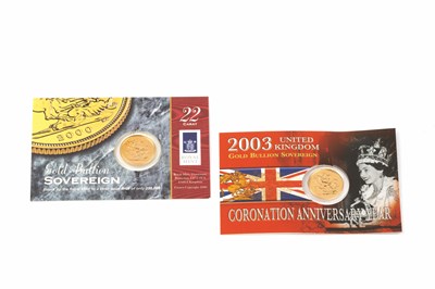 Lot 353 - Two Elizabeth II sovereigns, dated 2000 and...