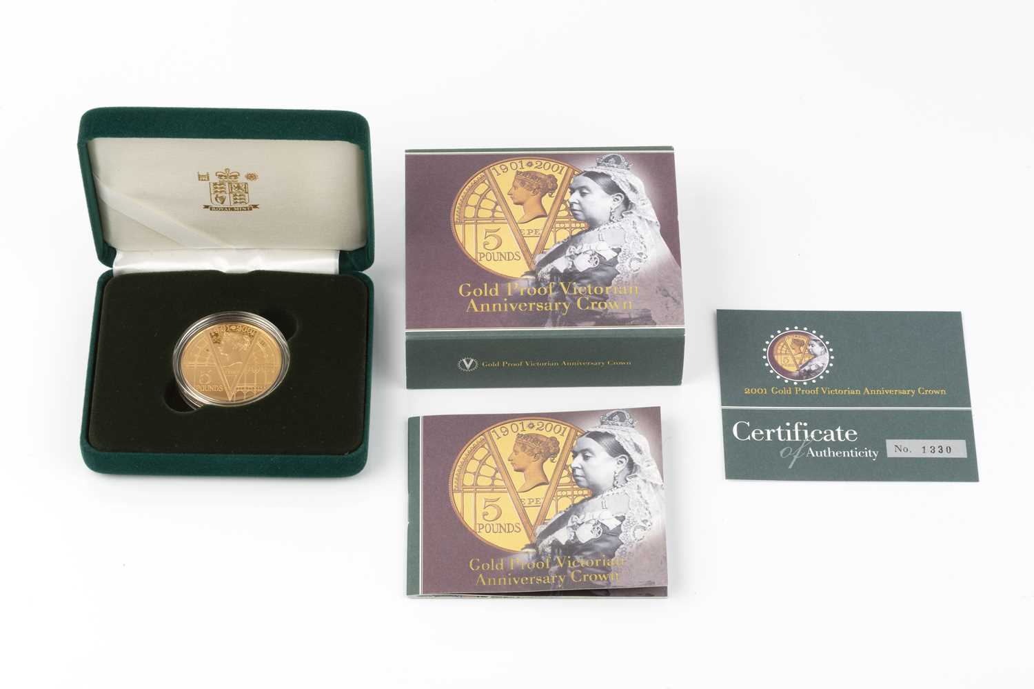 Lot 360 - An Elizabeth II gold proof £5 crown,...