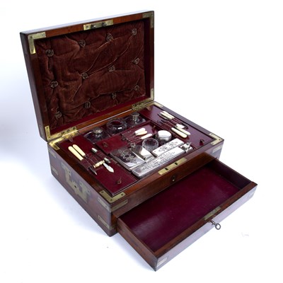 Lot 202 - A mid 19th century mahogany and brass bound...