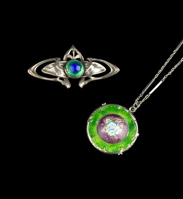 Lot 707 - William J. Holmes Arts and Crafts silver and...