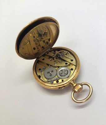 Lot 302 - An open face fob watch, the circular white...