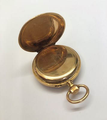 Lot 302 - An open face fob watch, the circular white...