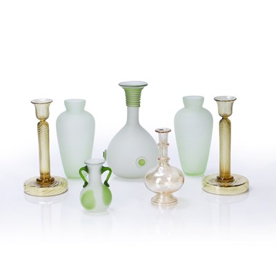 Lot 443 - Collection of glass consisting of: two Murano...