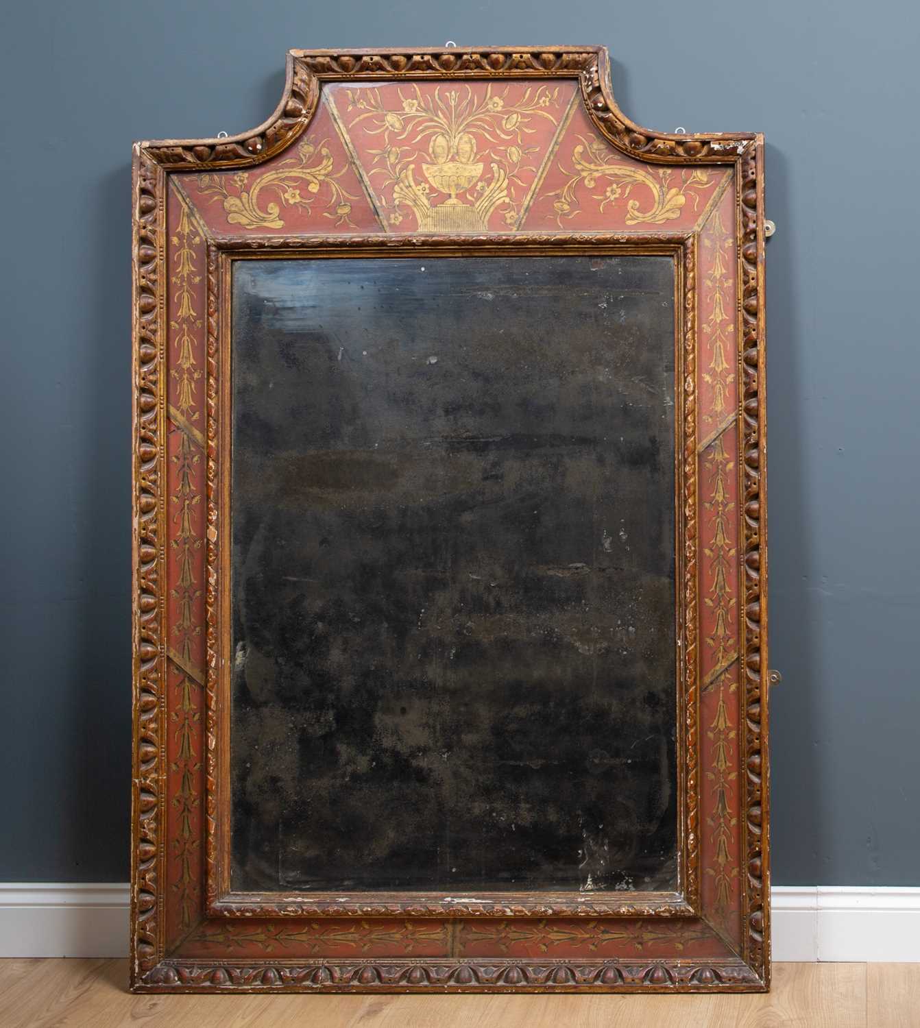 Lot 223 - A 19th century French wall mirror with gilt...