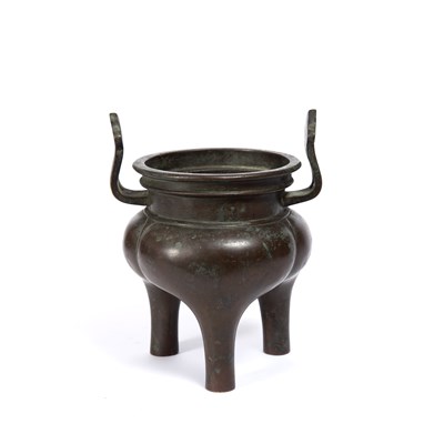 Lot 90 - A Chinese 18th Century bronze tripod censer,...