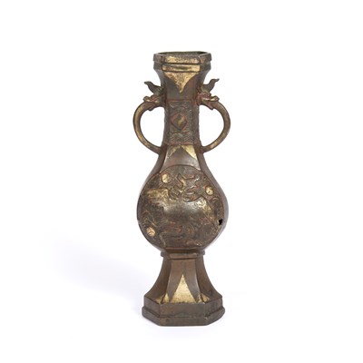 Lot 91 - A Chinese early altar vase, with gilt bird...