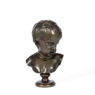 Lot 92 - An Antique bronze bust of a young boy, after...