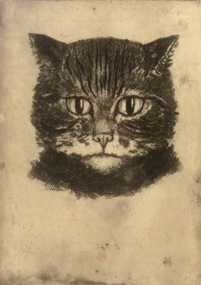 Lot 39 - Henri Charles Guérard (1846-1897) Cat Head...